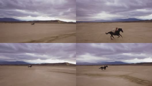 沙漠骑马的女人04高清在线视频素材下载