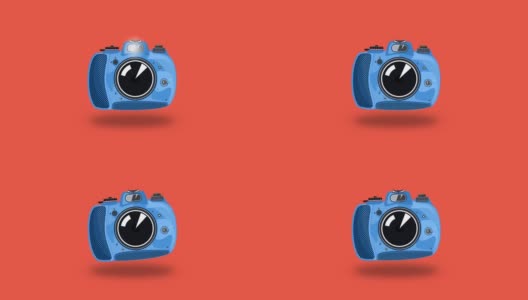 蓝色漂亮可爱的相机闪光灯高清在线视频素材下载