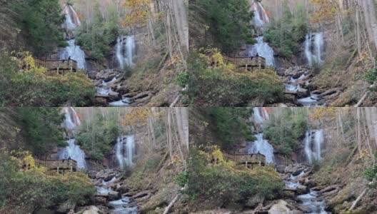 安娜红宝石瀑布位于乔治亚州北部山区高清在线视频素材下载