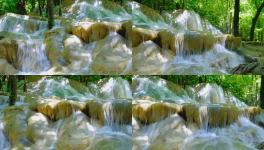 泰国萨顿热带天堂的王赛通瀑布的4k镜头高清在线视频素材下载
