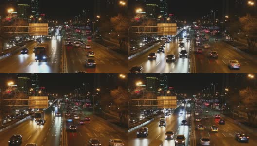 北京夜晚的城市交通高清在线视频素材下载