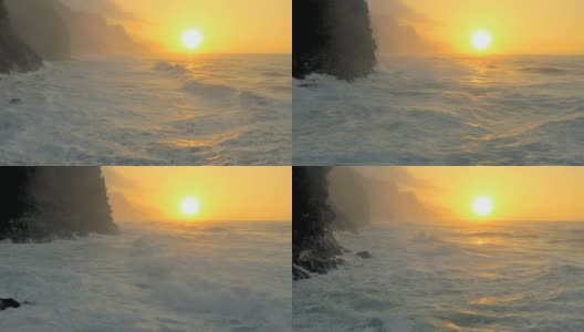 夏威夷海浪无人机无人机航拍高清在线视频素材下载