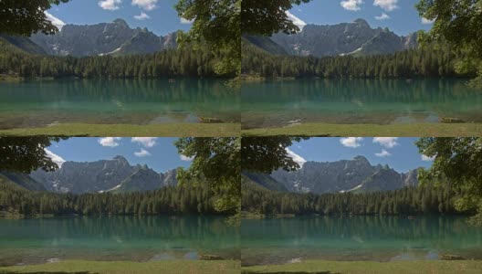LD湖被云杉和群山环绕高清在线视频素材下载