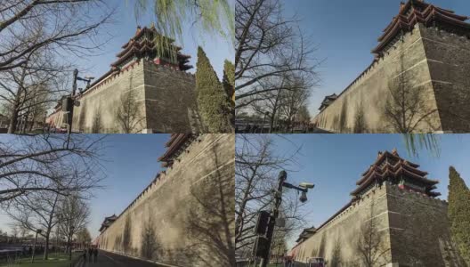 中国北京，2016年3月21日:漫步在中国北京紫禁城的城墙上高清在线视频素材下载