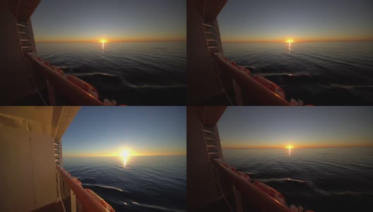 日落时分航行的WS船高清在线视频素材下载