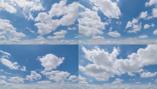 时间推移，清晰的蓝天和云层的全景视图，云层与背景。高清在线视频素材下载