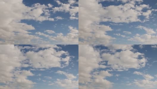 Cloudscape。湛蓝的天空和移动的白云。淡淡的白云在湛蓝的天空中飞舞高清在线视频素材下载