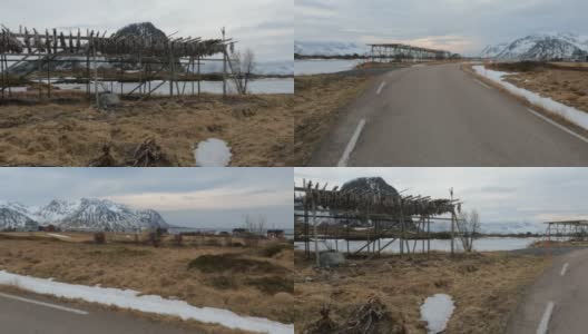 挪威罗浮敦群岛，Gymsoy渔港的北极景观高清在线视频素材下载