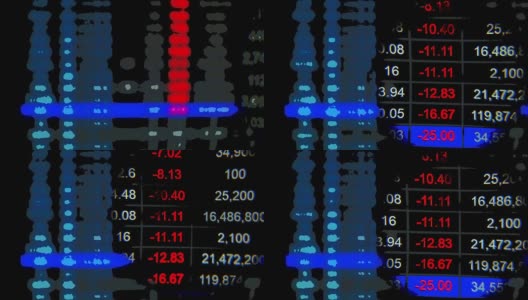 股市数据在监视器上。财务数据的概念高清在线视频素材下载