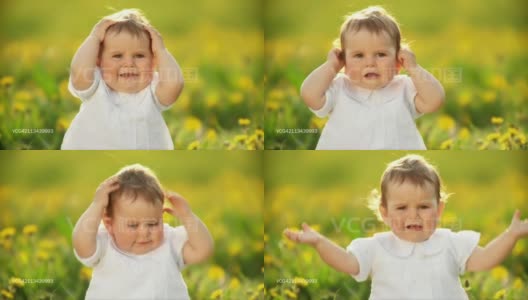 高清慢动作:一个幼童的肖像高清在线视频素材下载