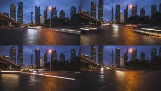 时光流逝——美丽的上海上海浦东的天际线高清在线视频素材下载