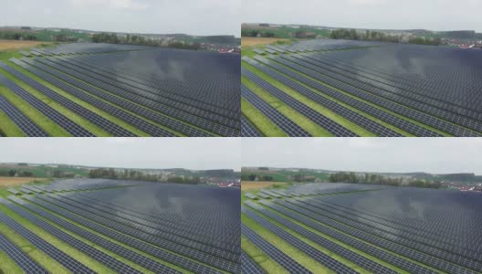 太阳能发电站空中俯瞰拍摄高清在线视频素材下载