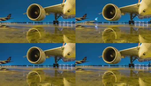 延时:货运飞机和发动机飞机高清在线视频素材下载