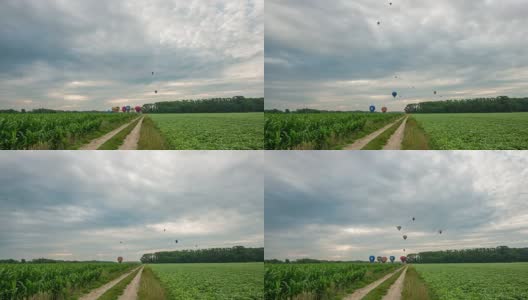 T/L热气球在暴风雨中起飞高清在线视频素材下载