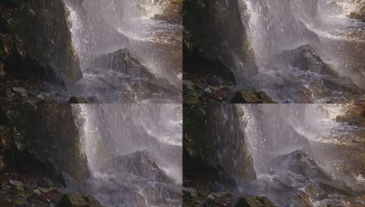 SLO MO瀑布坠落岩石高清在线视频素材下载