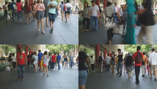 时光流逝，新加坡果园里挤满了人高清在线视频素材下载