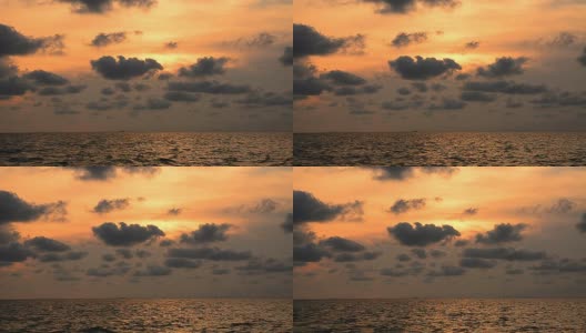 云景与日落天空的背景在海上高清在线视频素材下载