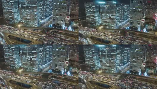 T/L MS HA ZO Rush Hour拥挤的交通/北京，中国高清在线视频素材下载
