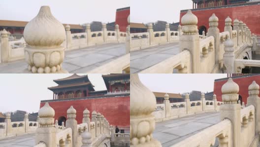 中国北京，古宫桥步行道。高清在线视频素材下载