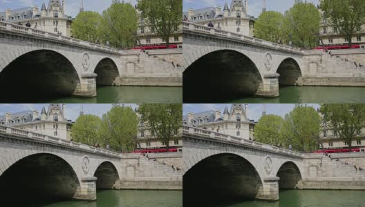 巴黎桥上的圣米歇尔桥和拿破仑峰高清在线视频素材下载