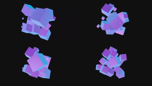 奇怪的几何形状的3D动画。抽象的动画背景高清在线视频素材下载
