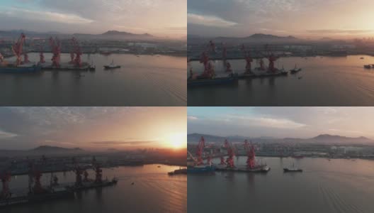 海运港，日出美景高清在线视频素材下载