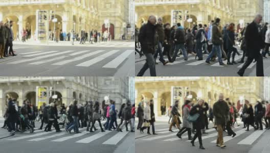 people crossing street.高清在线视频素材下载