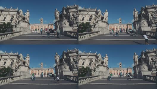 Capitoline Staircase and Piazza del Campidoglio in Rome高清在线视频素材下载