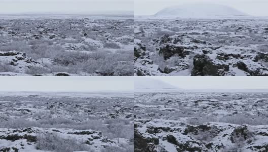冰岛Dimmuborgir Lake Myvatn冬季景观高清在线视频素材下载