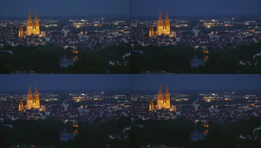 雷根斯堡老城之夜高清在线视频素材下载