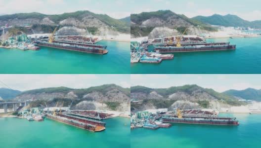 香港货柜货运船码头高清在线视频素材下载