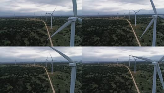 遥远的德克萨斯州中部风力涡轮机农场为未来的清洁能源和可再生资源提供动力，以对抗气候变化高清在线视频素材下载