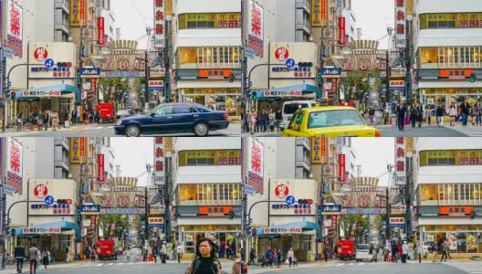 在大阪的南波街市场，人们拥挤不堪高清在线视频素材下载