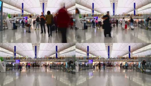 香港机场人满为患高清在线视频素材下载