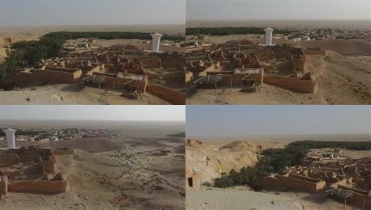 突尼斯沙漠中的山地绿洲切比卡高清在线视频素材下载