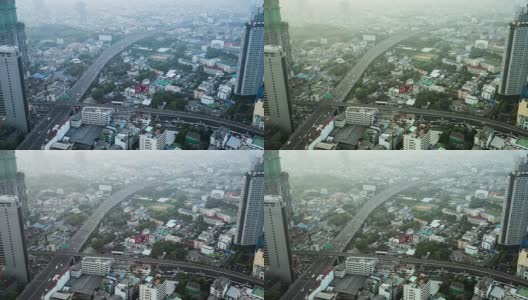 T/L WS上午曼谷城市的高架景观高清在线视频素材下载