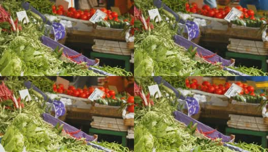 农贸市场的蔬菜高清在线视频素材下载