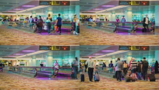 航空公司乘客在机场候机楼散步高清在线视频素材下载