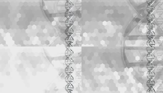 4K图形DNA链六角形白色背景高清在线视频素材下载