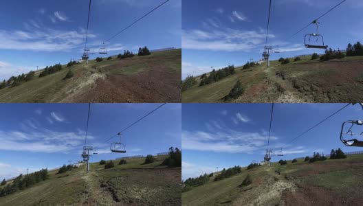 山上的滑雪缆车高清在线视频素材下载