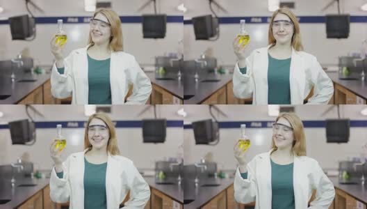在科学实验室工作的女性高清在线视频素材下载