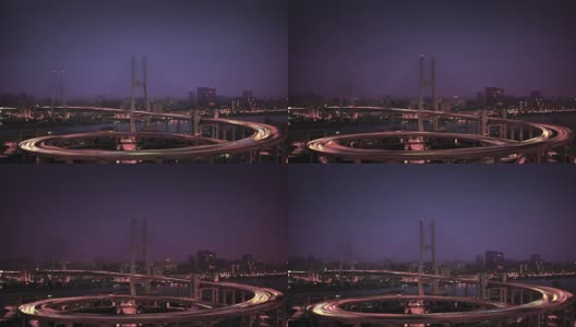 上海地标桥之夜高清在线视频素材下载