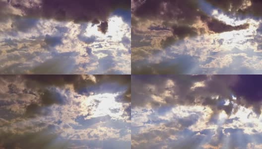 阳光打开了天空中的云门高清在线视频素材下载