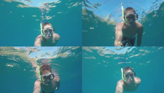 潜水员在水下游泳高清在线视频素材下载