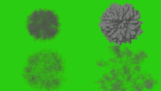 绿色屏幕背景上的一系列动画烟雾爆炸高清在线视频素材下载