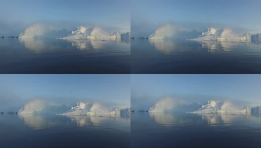 格陵兰岛北冰洋上漂浮的大冰山高清在线视频素材下载