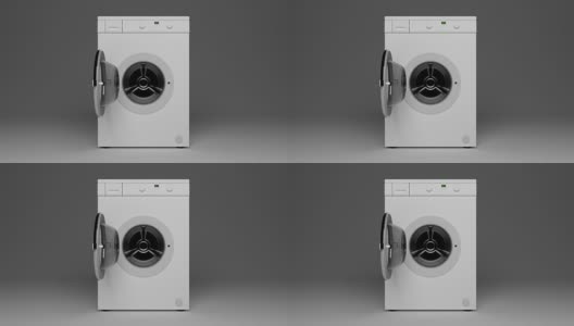 家用开开门洗衣机高清在线视频素材下载