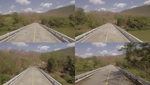 航拍飞过泰国南省南河上的一座桥高清在线视频素材下载