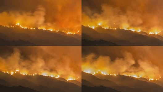 随着时间的推移，燃烧的山脊野火高清在线视频素材下载