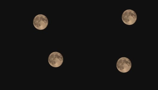 满月移动在黑暗的天空，4K视频高清在线视频素材下载